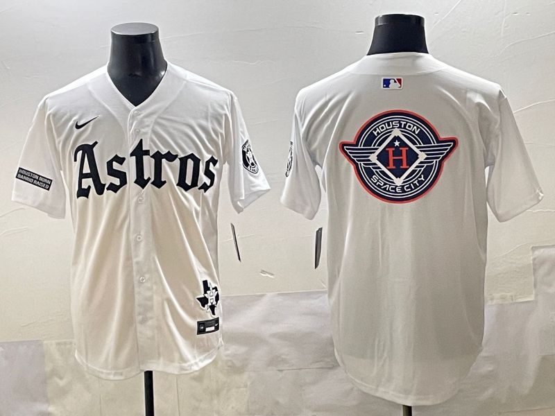 Men 2025 Houston Astros Blank White Five generations Joint Name Nike MLB Jersey style 32->houston astros->MLB Jersey